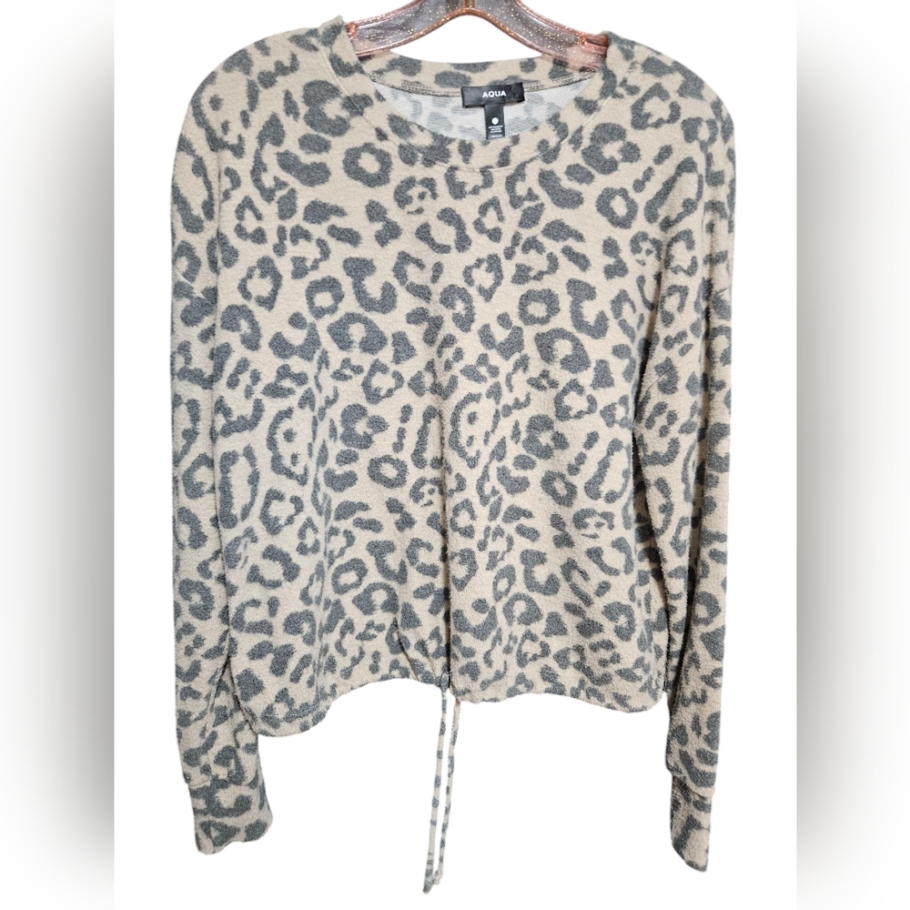 AQUA Leopard print Cropped sweater - XS